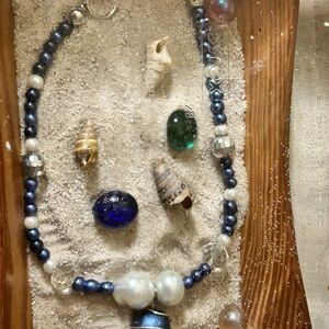 Deep Ocean statement necklace bracelet & earring set